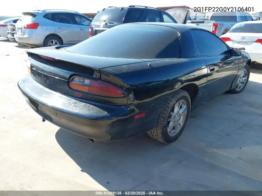 2000 Chevrolet Camaro Z28 VIN: 2G1FP22G0Y2106401 Lot: 41589138