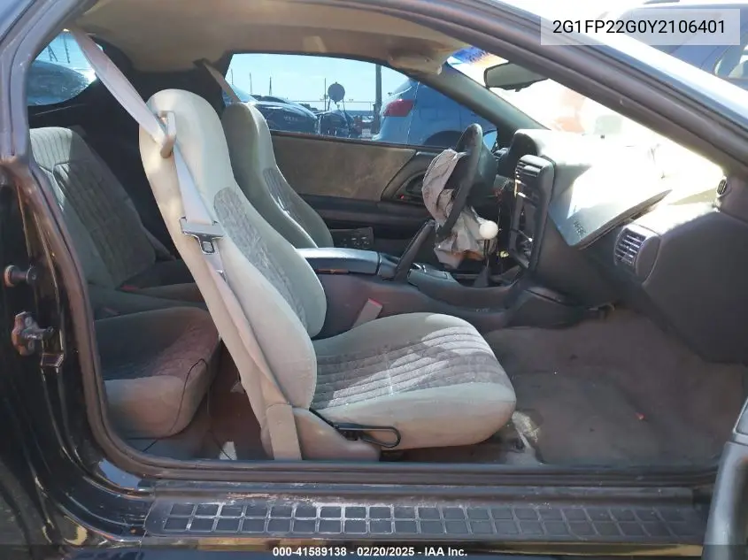 2000 Chevrolet Camaro Z28 VIN: 2G1FP22G0Y2106401 Lot: 41589138
