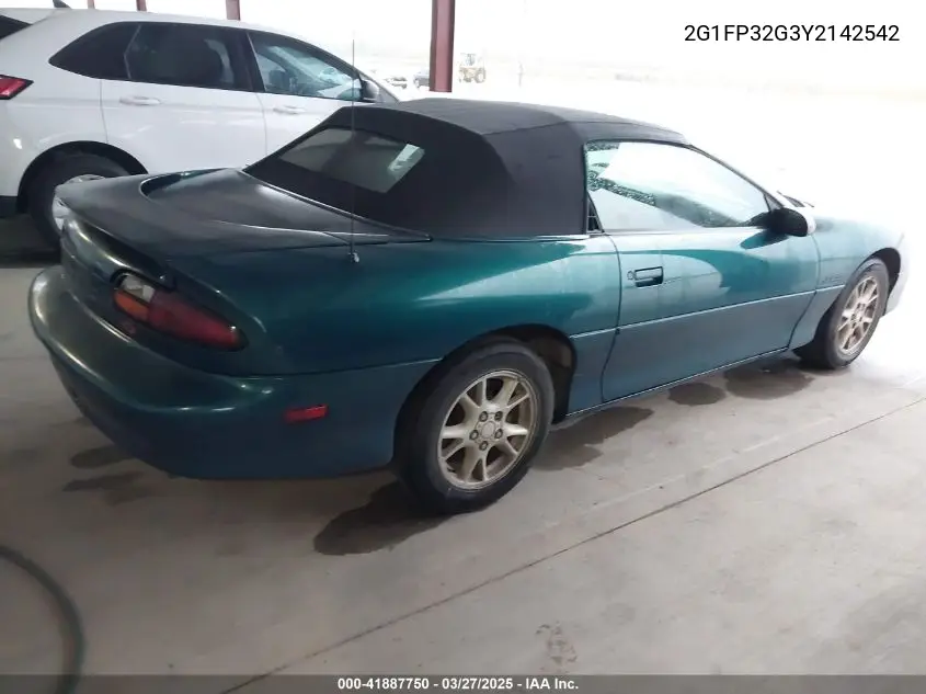2000 Chevrolet Camaro Z28 VIN: 2G1FP32G3Y2142542 Lot: 41887750