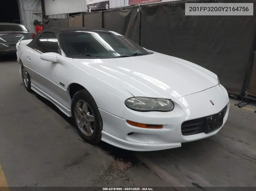 2000 Chevrolet Camaro Z28 VIN: 2G1FP32G0Y2164756 Lot: 42161659