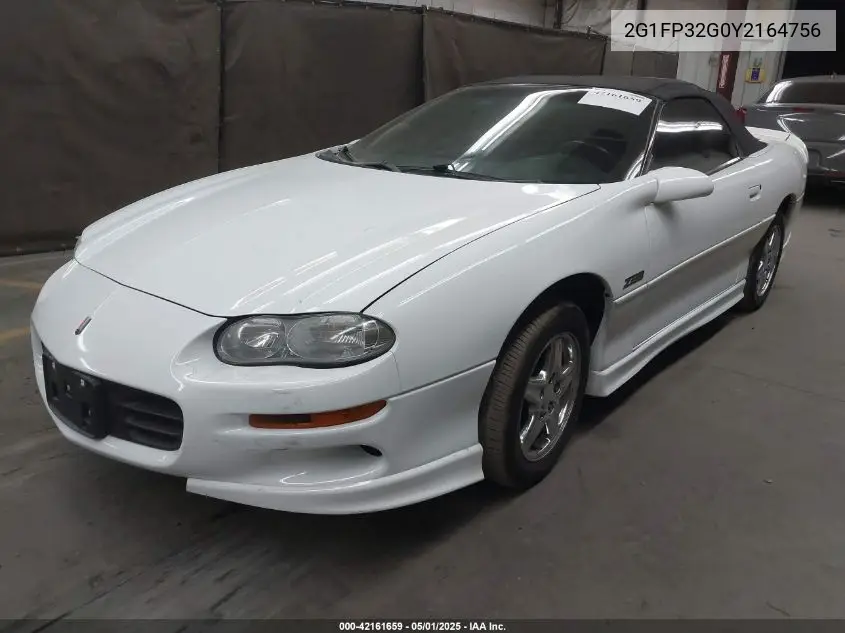 2000 Chevrolet Camaro Z28 VIN: 2G1FP32G0Y2164756 Lot: 42161659