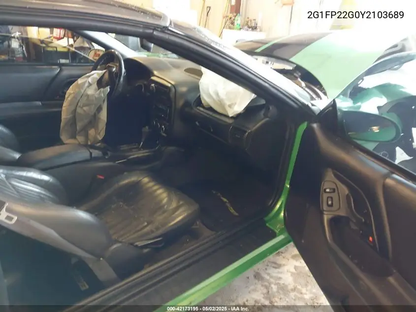 2000 Chevrolet Camaro Z28 VIN: 2G1FP22G0Y2103689 Lot: 42173195