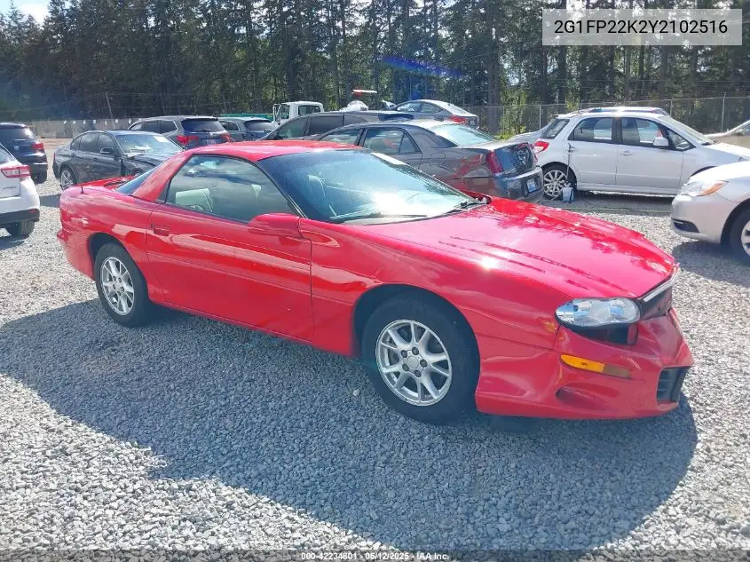 2000 Chevrolet Camaro VIN: 2G1FP22K2Y2102516 Lot: 42234801