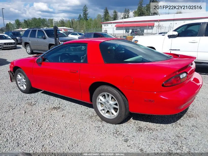 2000 Chevrolet Camaro VIN: 2G1FP22K2Y2102516 Lot: 42234801