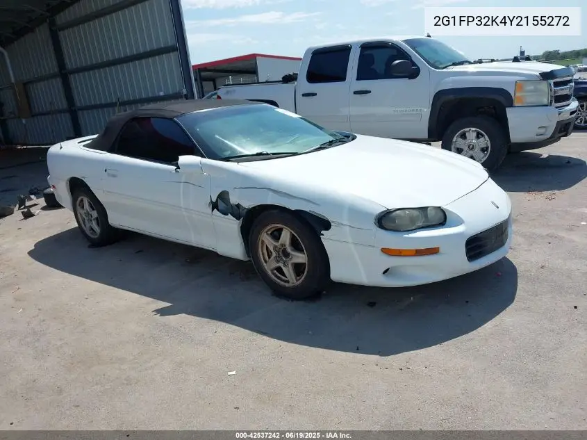 2000 Chevrolet Camaro VIN: 2G1FP32K4Y2155272 Lot: 42537242