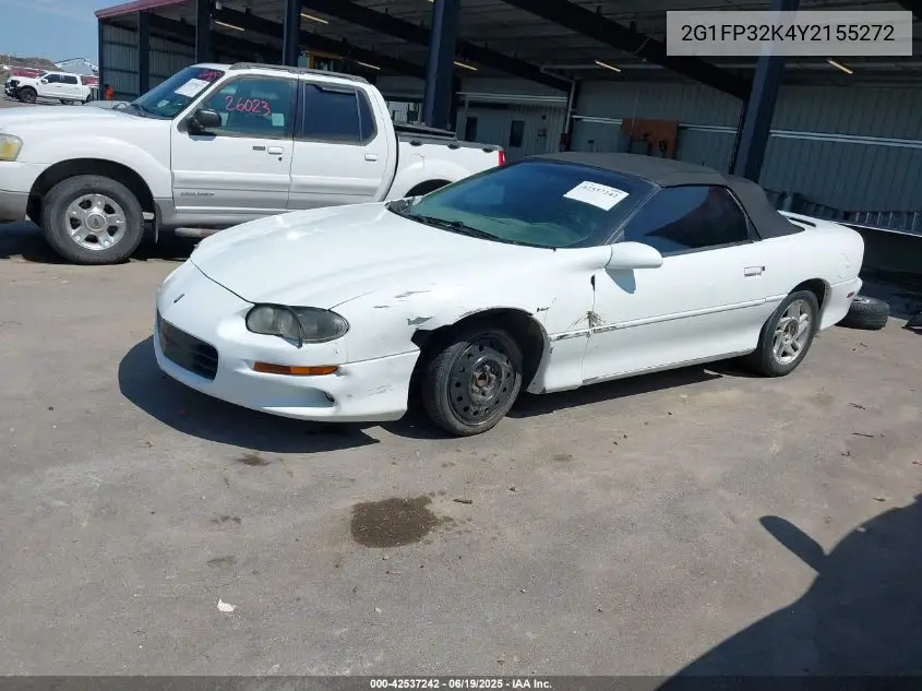 2000 Chevrolet Camaro VIN: 2G1FP32K4Y2155272 Lot: 42537242