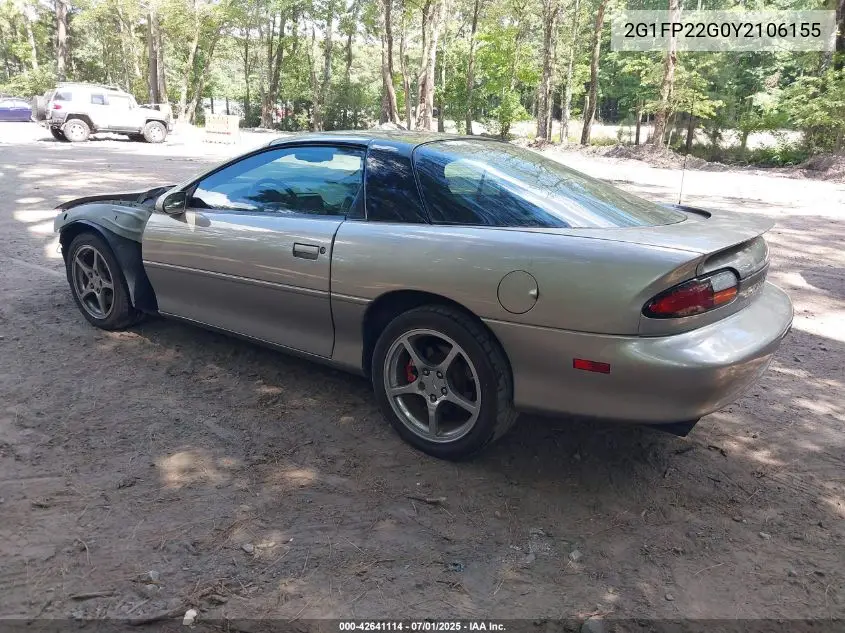 2000 Chevrolet Camaro Z28 VIN: 2G1FP22G0Y2106155 Lot: 42641114