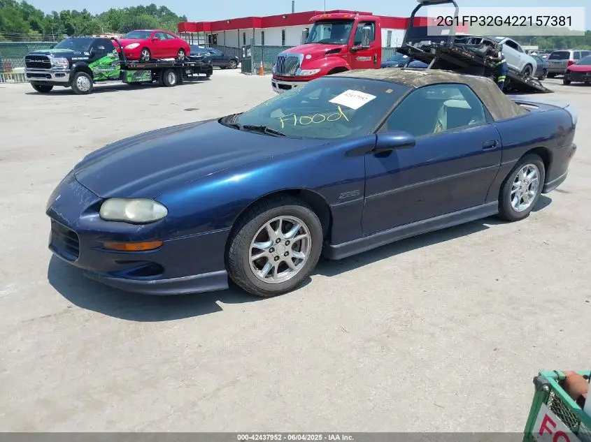 2002 Chevrolet Camaro Z28 VIN: 2G1FP32G422157381 Lot: 42437952