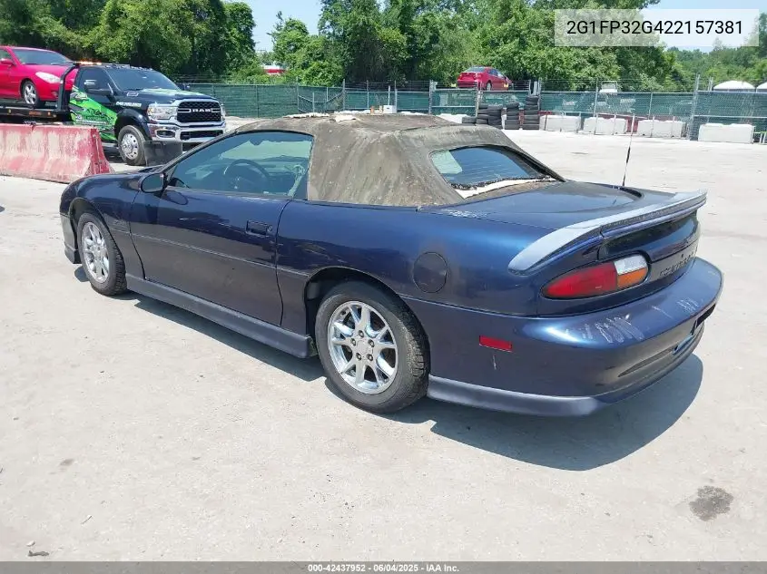 2002 Chevrolet Camaro Z28 VIN: 2G1FP32G422157381 Lot: 42437952
