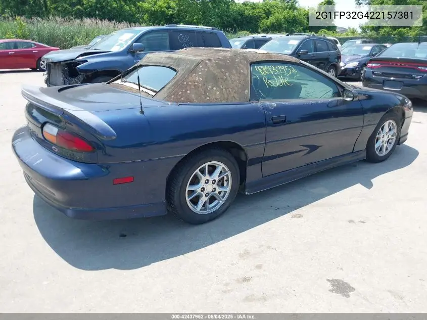 2002 Chevrolet Camaro Z28 VIN: 2G1FP32G422157381 Lot: 42437952