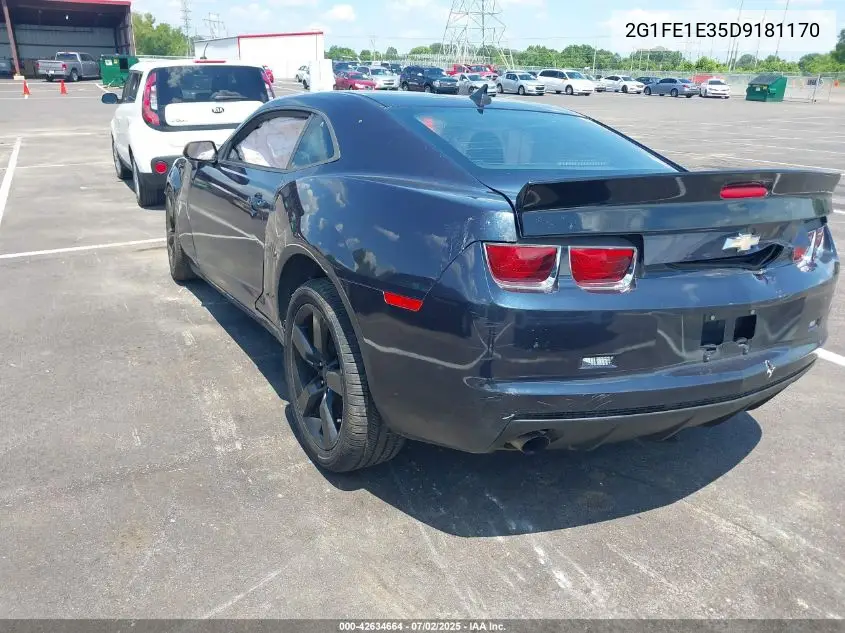 2013 Chevrolet Camaro 1Ls VIN: 2G1FE1E35D9181170 Lot: 42634664