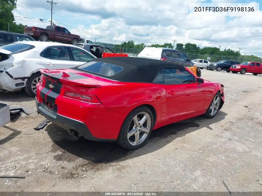 2015 Chevrolet Camaro 2Lt VIN: 2G1FF3D36F9198136 Lot: 42235576