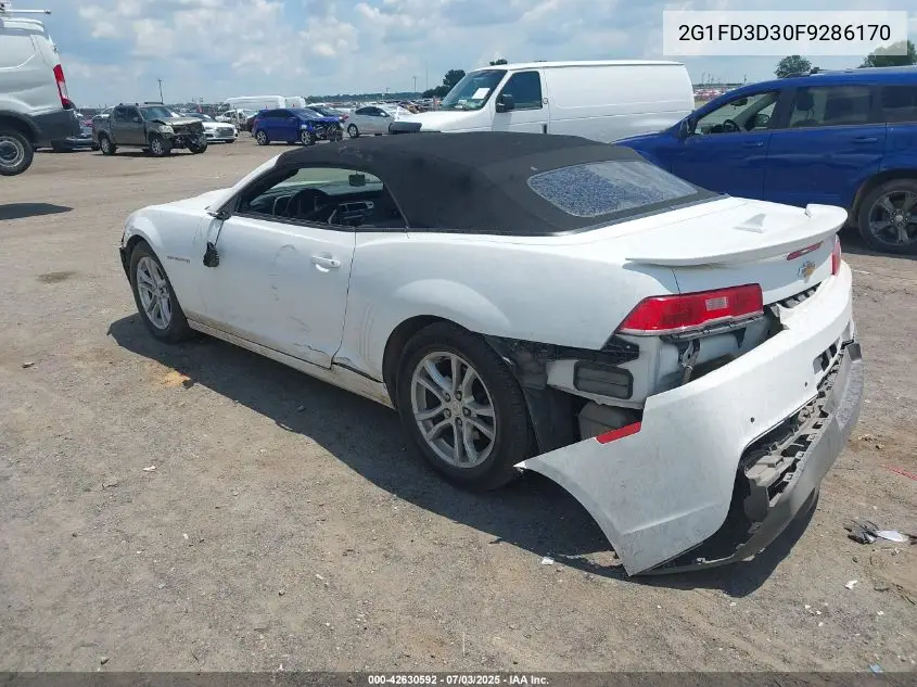 2015 Chevrolet Camaro 1Lt VIN: 2G1FD3D30F9286170 Lot: 42630592