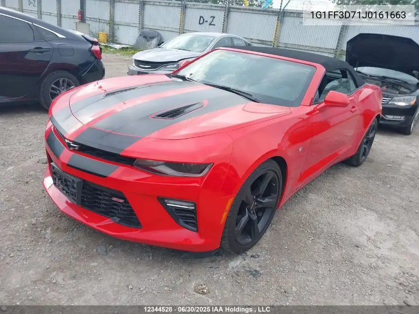 2018 Chevrolet Camaro 1Ss VIN: 1G1FF3D71J0161663 Lot: 12344528