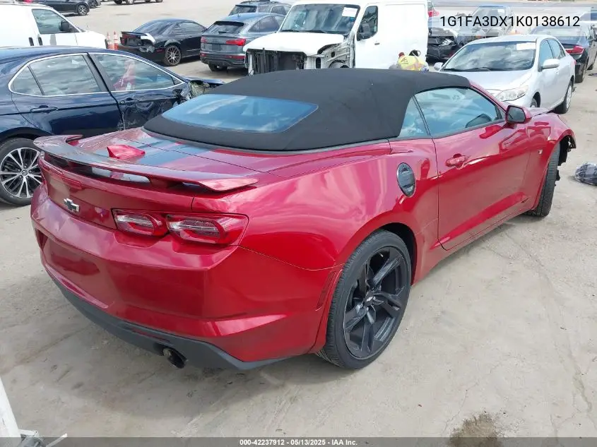 2019 Chevrolet Camaro 1Lt VIN: 1G1FA3DX1K0138612 Lot: 42237912