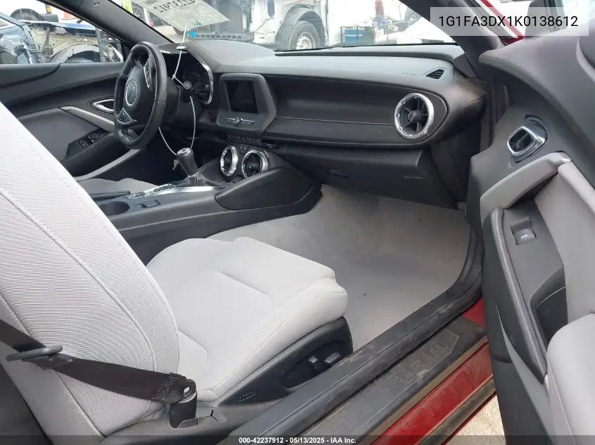 2019 Chevrolet Camaro 1Lt VIN: 1G1FA3DX1K0138612 Lot: 42237912