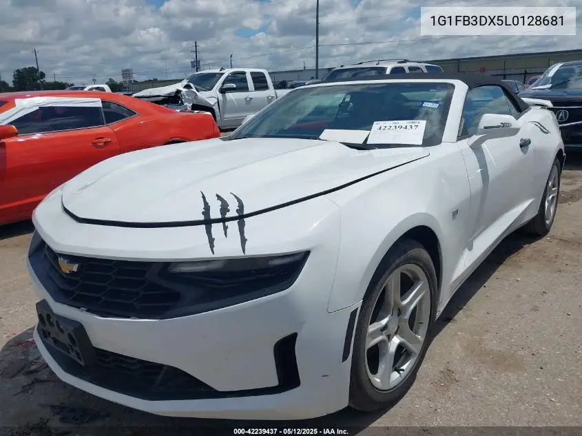 2020 Chevrolet Camaro Rwd 1Lt VIN: 1G1FB3DX5L0128681 Lot: 42239437