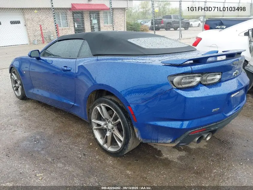 2020 Chevrolet Camaro Rwd 2Ss VIN: 1G1FH3D71L0103498 Lot: 42254262