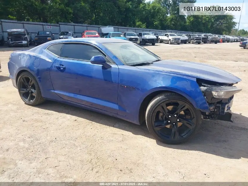 2020 Chevrolet Camaro Rwd 1Lt VIN: 1G1FB1RX7L0143003 Lot: 42512521