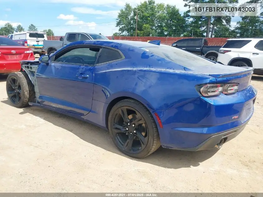 2020 Chevrolet Camaro Rwd 1Lt VIN: 1G1FB1RX7L0143003 Lot: 42512521