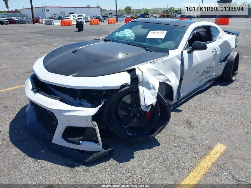 2020 Chevrolet Camaro Rwd Zl1 VIN: 1G1FK1R60L0138894 Lot: 42650383