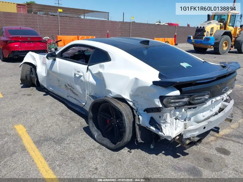 2020 Chevrolet Camaro Rwd Zl1 VIN: 1G1FK1R60L0138894 Lot: 42650383