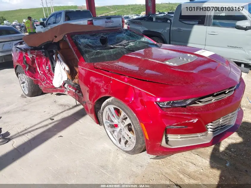 2020 Chevrolet Camaro Rwd 2Ss VIN: 1G1FH3D70L0103167 Lot: 42651889