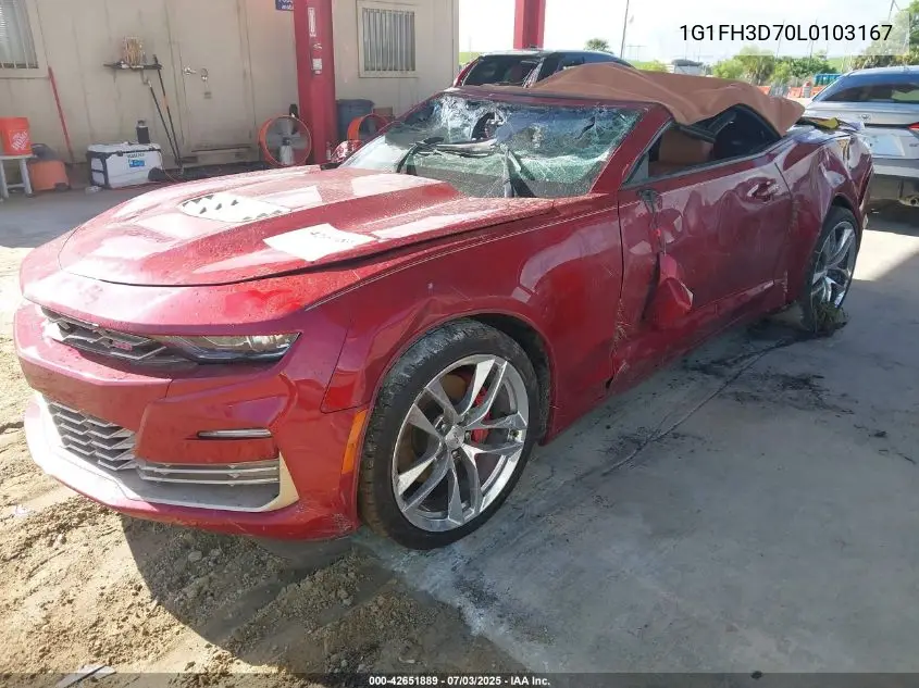 2020 Chevrolet Camaro Rwd 2Ss VIN: 1G1FH3D70L0103167 Lot: 42651889