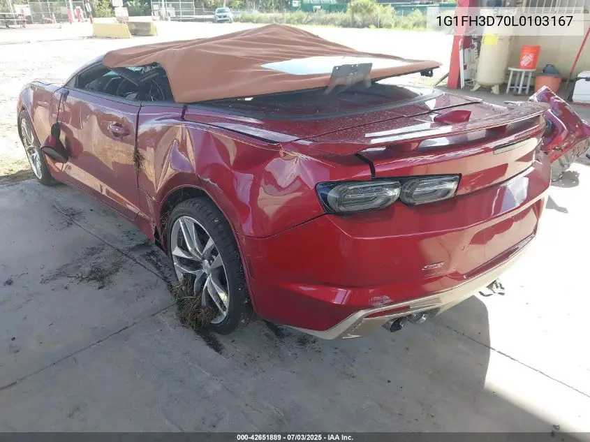 2020 Chevrolet Camaro Rwd 2Ss VIN: 1G1FH3D70L0103167 Lot: 42651889