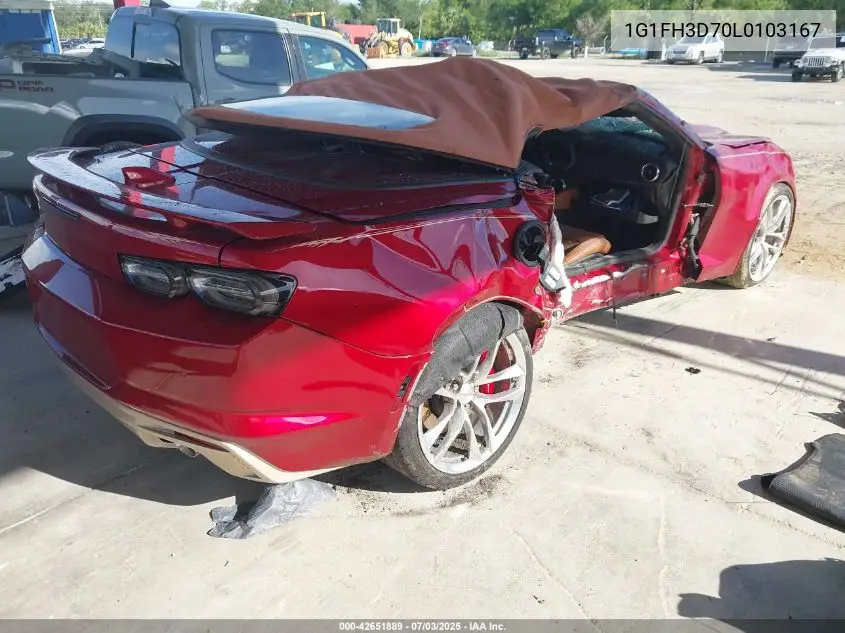 2020 Chevrolet Camaro Rwd 2Ss VIN: 1G1FH3D70L0103167 Lot: 42651889