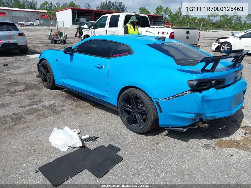 2020 Chevrolet Camaro Rwd Lt1 VIN: 1G1FF1R70L0125463 Lot: 42652048