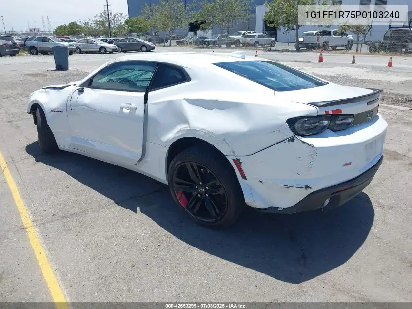2023 Chevrolet Camaro Rwd Lt1 VIN: 1G1FF1R75P0103240 Lot: 42653299