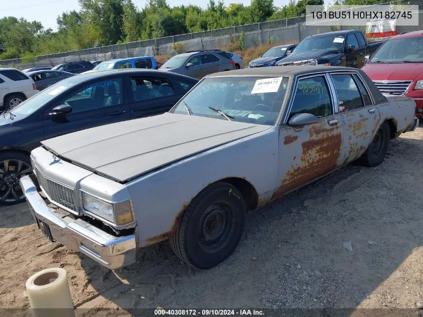 1987 Chevrolet Caprice Classic Brougham VIN: 1G1BU51H0HX182745 Lot: 40308172