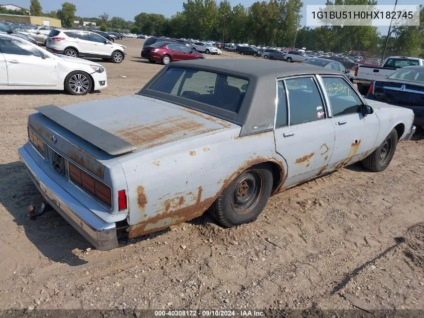 1987 Chevrolet Caprice Classic Brougham VIN: 1G1BU51H0HX182745 Lot: 40308172