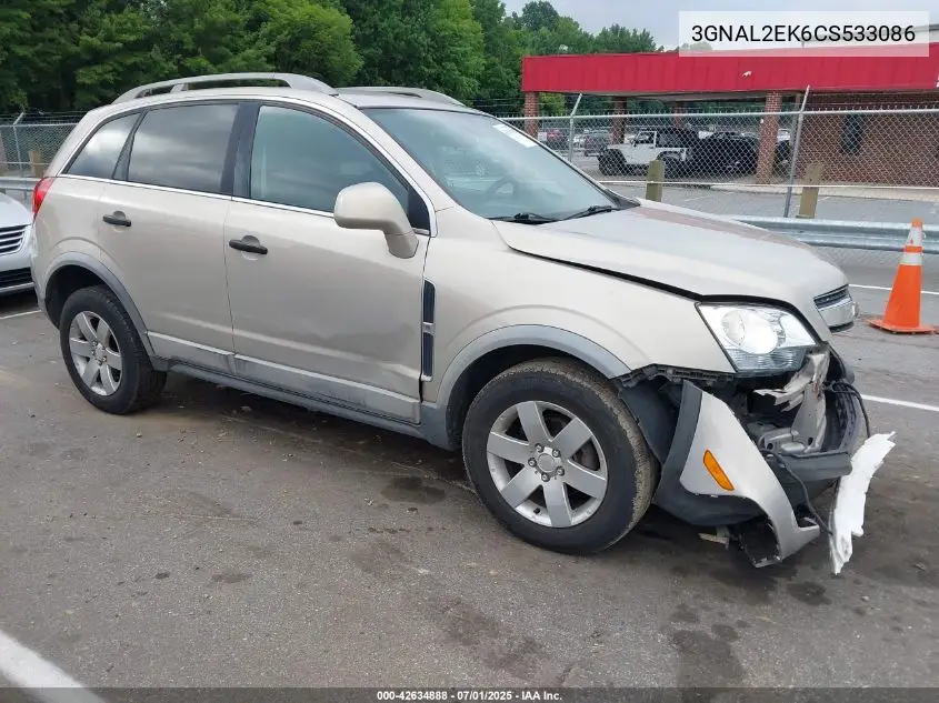 2012 Chevrolet Captiva 2Ls VIN: 3GNAL2EK6CS533086 Lot: 42634888