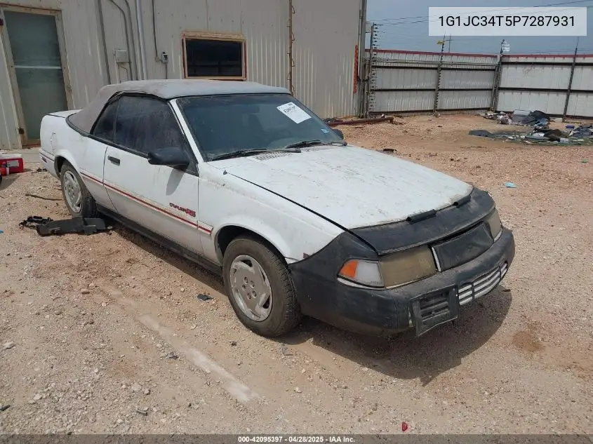 1993 Chevrolet Cavalier Rs VIN: 1G1JC34T5P7287931 Lot: 42095397