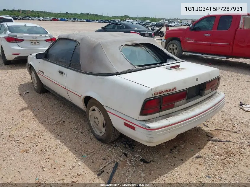 1993 Chevrolet Cavalier Rs VIN: 1G1JC34T5P7287931 Lot: 42095397
