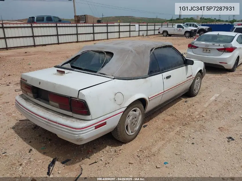 1993 Chevrolet Cavalier Rs VIN: 1G1JC34T5P7287931 Lot: 42095397
