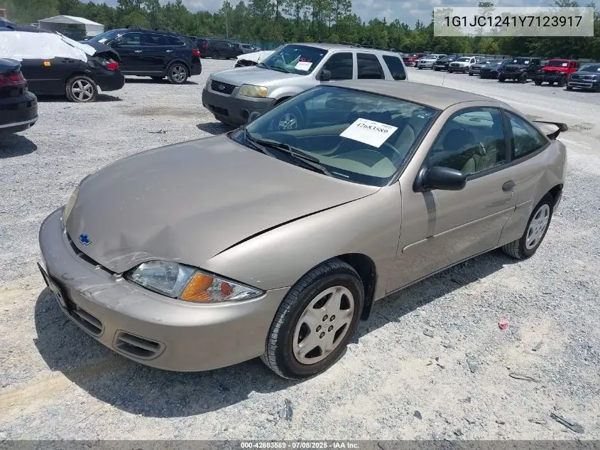 2000 Chevrolet Cavalier VIN: 1G1JC1241Y7123917 Lot: 42683589