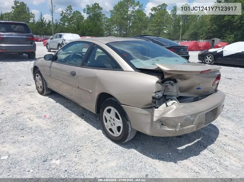 2000 Chevrolet Cavalier VIN: 1G1JC1241Y7123917 Lot: 42683589