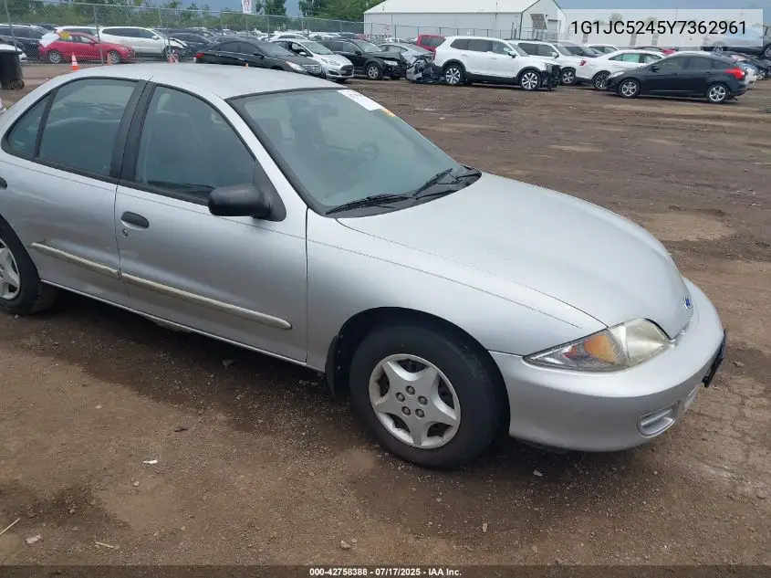 2000 Chevrolet Cavalier VIN: 1G1JC5245Y7362961 Lot: 42758388