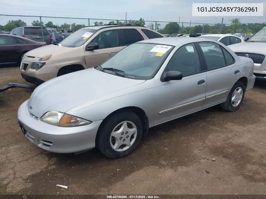 2000 Chevrolet Cavalier VIN: 1G1JC5245Y7362961 Lot: 42758388