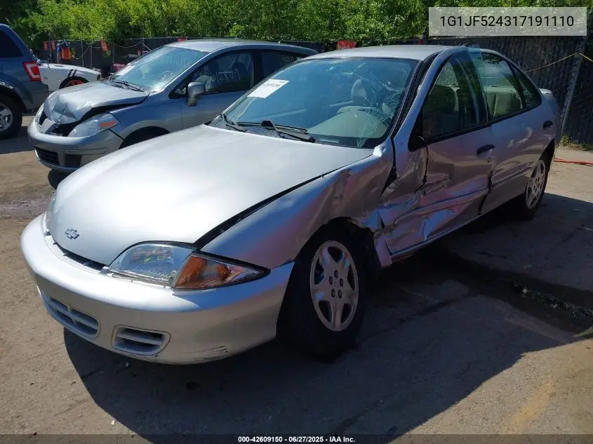 2001 Chevrolet Cavalier Ls VIN: 1G1JF524317191110 Lot: 42609150