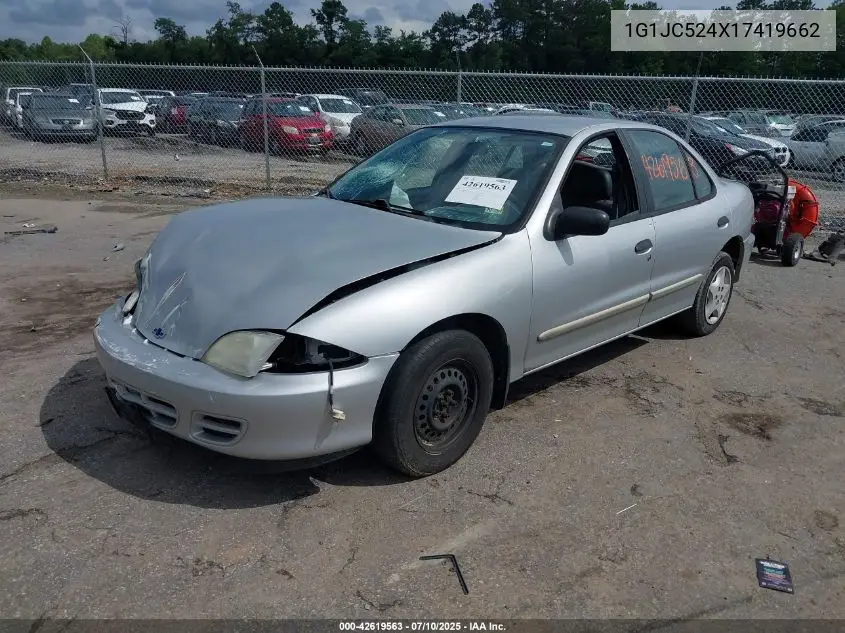 2001 Chevrolet Cavalier VIN: 1G1JC524X17419662 Lot: 42619563