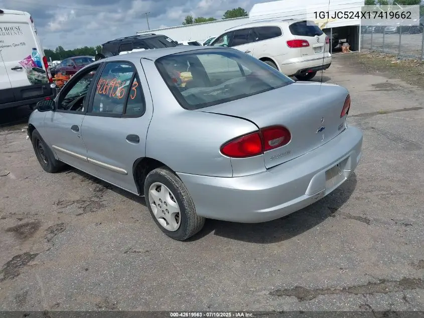 2001 Chevrolet Cavalier VIN: 1G1JC524X17419662 Lot: 42619563