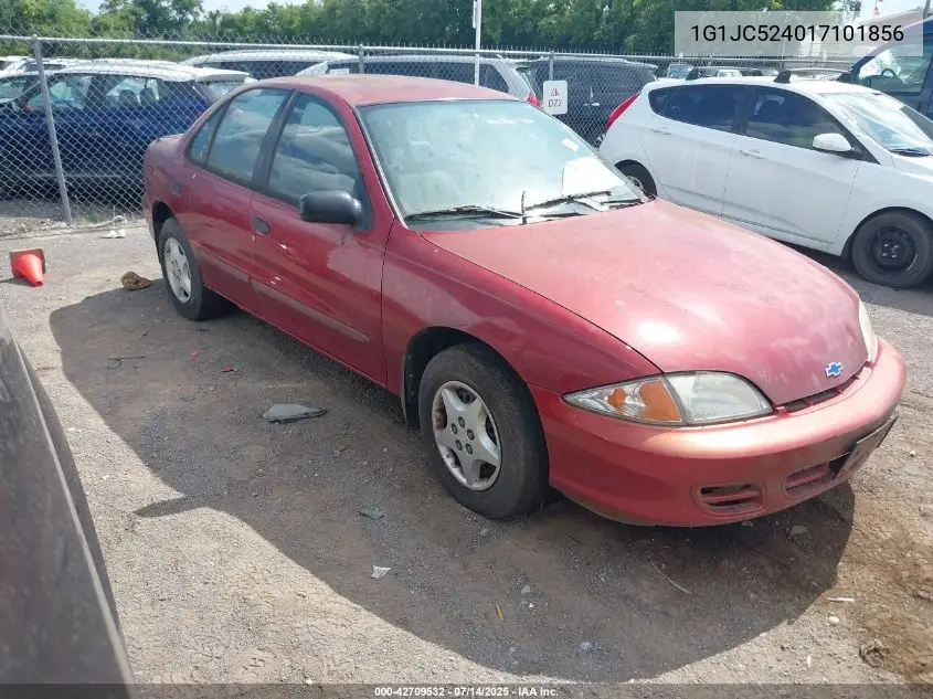 2001 Chevrolet Cavalier VIN: 1G1JC524017101856 Lot: 42709532