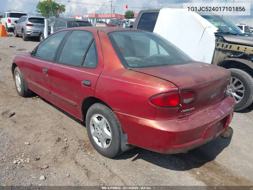 2001 Chevrolet Cavalier VIN: 1G1JC524017101856 Lot: 42709532