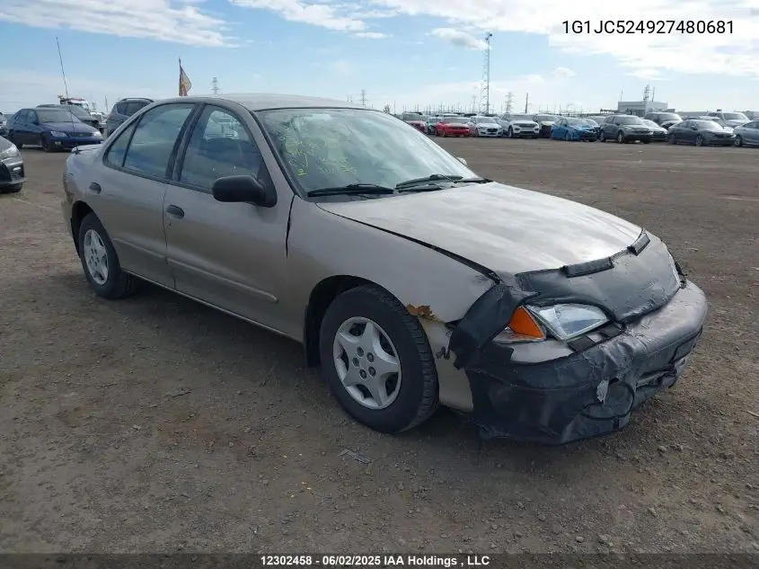 2002 Chevrolet Cavalier Cng VIN: 1G1JC524927480681 Lot: 12302458