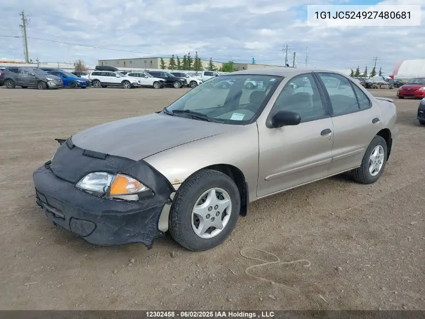 2002 Chevrolet Cavalier Cng VIN: 1G1JC524927480681 Lot: 12302458