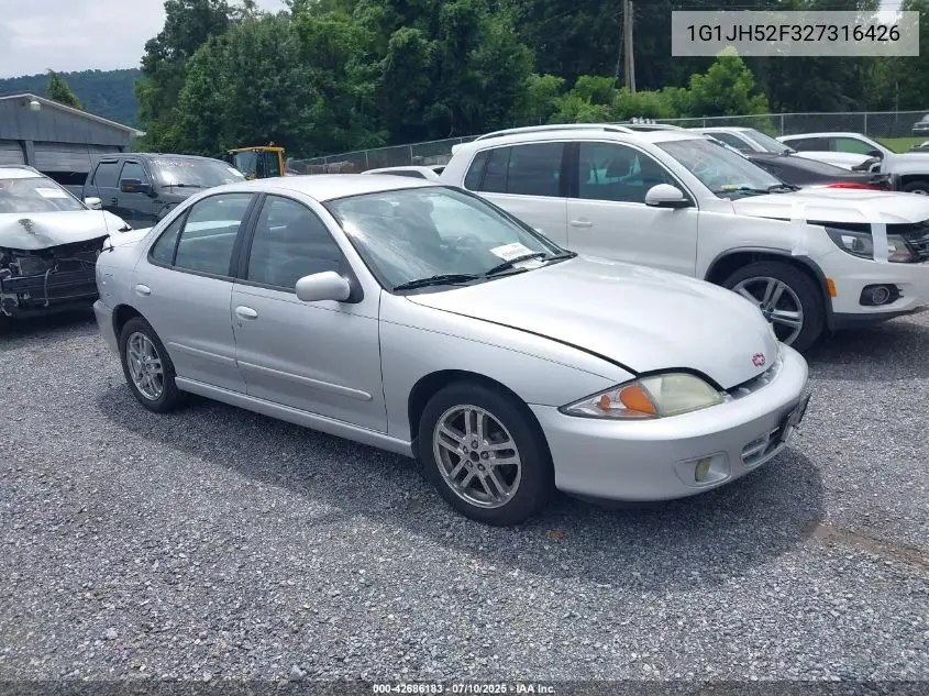 2002 Chevrolet Cavalier Z24 VIN: 1G1JH52F327316426 Lot: 42686183